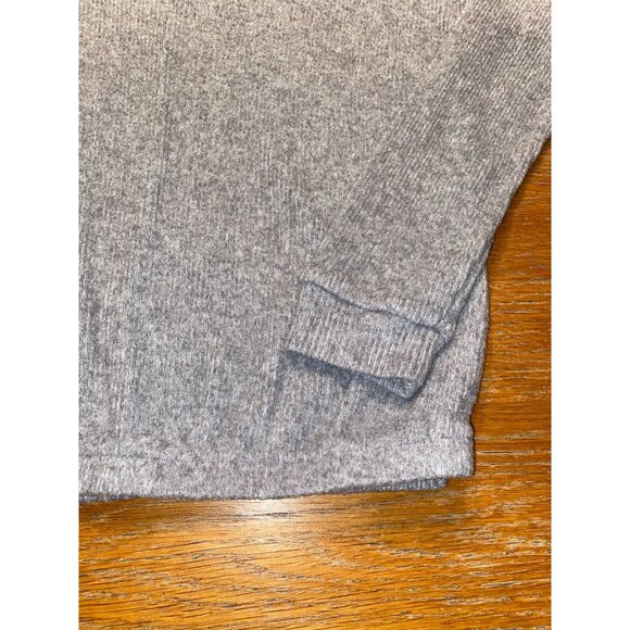 Gray Ribbed V-Neck Long Sleeve Sweater For Women - Picture 3 of 3